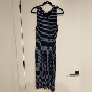 Marine Layer Lexi Ribbed Daytime Midi Dress - Striped - XL